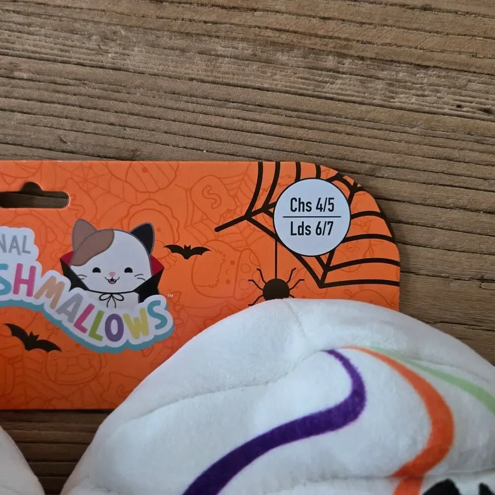 Squishmallows Halloween Witch Plush Slippers Green Orange Spooky sz 4/5